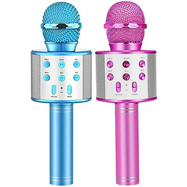 Portable Bluetooth Speaker Mic Birthday Gift Toys for 3-12 Year Old Girls Boys Recording Magic Singing Karaoke Machine Wireless Karaoke Microphone for Kids 